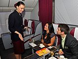 На борту самолета Qatar Airways