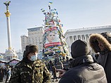 "Новогодняя елка" на площади Независимости в Киеве, 27 января 2014 г.