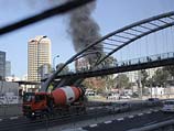 Пожар в центре Тель-Авиве, в районе комплекса минобороны. 5 марта 2014 года