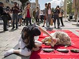 Акция защитников прав животных в Иерусалиме. 4 апреля 2014 года