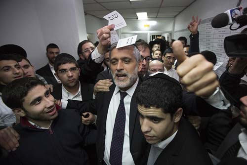 Депутат Кнессета от партии ШАС Эли Ишай после оглашения результатов выборов в Бейт-Шемеше