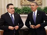Мехди Джомаа и Барак Обама. Вашингтон, Белый дом, 4 апреля 2014 года