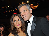 Джорж Клуни и Сальма Хайек в ноябре 2013 года 