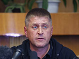 Вячеслав Пономарев на пресс-конференции в здании городского совета Славянска 26 апреля 2014 г.