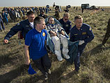 Российский космонавт Михаил Тюрин  после возвращения на Землю 14 мая 2014 года
