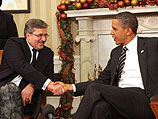 Президент США Барак Обама и  президент Польши Бронислав Коморовский на встрече в Вашингтоне в 2010 году