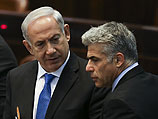 Премьер-министр Биньямин Нетаниягу (лидер "Ликуда") и Яир Лапид (лидер "Еш Атид")