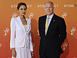 Анджелина Джоли и министр иностранных дел Великобритании Уильям Хейг на саммите 10 июня 2014 года