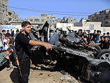 Автомобиль, уничтоженный в Газе 27 июня 2014 года