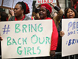 Митинг за освобождение группы похищенных школьниц. Лондон, 9 мая 2014 года