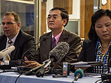 Прокуроры на пресс-конференции после оглашения приговора 7 августа 2014 года