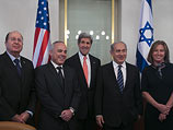 Моше Яалон, Юваль Штайниц, Джон Керри, Биньямин Нетаниягу и Ципи Ливни. Иерусалим, май 2013 года
