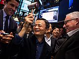 Гендиректор Alibaba Джек Ма в ходе торгов на Нью-йоркской бирже. 19.09.2014