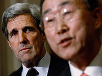Генеральный секретарь ООН Пан Ги Мун и государственный секретарь США Джон Керри