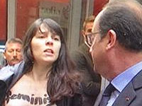 "Франция скатывается к шариату": активистки FEMEN напали на Франсуа Олланда