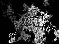 Приземление исследовательского робота Philae на поверхности кометы 67P Чурюмова-Герасименко. 12 ноября 2014 года