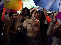В Тель-Авиве прошла акция с участием активисток Femen. 25 ноября 2014 года