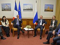 Президент Франции Франсуа Олланд и президент России Владимир Путин. Москва, 06.12.2014