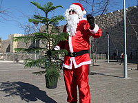 Иерусалимский Дед Мороз и его "елочка"   