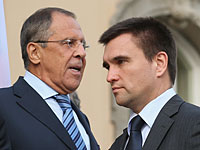 Министр иностранных дел России Сергей Лавров и министр иностранных дел Украины Павло Климкин