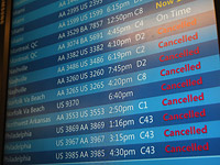 Непогода на северо-востоке США: список отмененных и отложенных рейсов