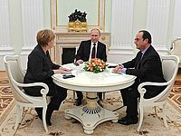 Путин, Олланд и Меркель. 06.02.2015