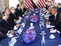 Абд Аль-Фатах ас-Сиси и Барак Обама на встрече в Нью-Йорке. 25 сентября 2014 года