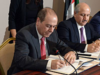 Министр энергетики Сильван Шалом и министр энергетики Иордании Хазем Нассер