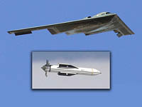 Бомбардировщик B-2 и супербомба Massive Ordnance Penetrator (MOP)