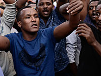 Митинг африканцев в Рамат-Гане, в районе биржи затруднено движение транспорта  