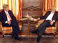 Джон Керри и Мохаммад Джавад Зариф. Нью-Йорк, 27 апреля 2015 года   