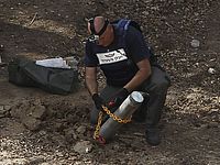 Артиллерийский снаряд обнаружен рядом с мошавом Бацра