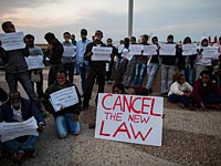 Акция протеста иммигрантов из стран Африки в Тель-Авиве