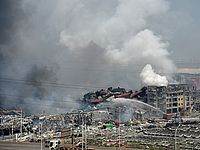 Пожар в порту Тянцзиня 