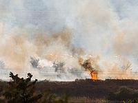 Пожары в результате ракетного обстрела израильской территории 20 августа 2015