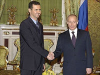 Башар Асад и Владимир Путин в Москве. 2005 год