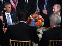 Накануне двусторонней встречи Обама и Путин позавтракали вместе с генсеком ООН