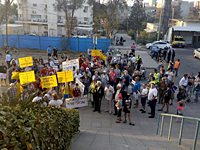 Манифестация в поддержку клуба борьбы "Маккаби" АМИ. Арад, 6 октября 2015 года