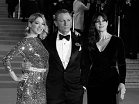 Леа Сейду, Дэниел Крэйг и Моника Беллуччи на премьере фильма "Спектр" в Лондоне. 26 октября 2015 года