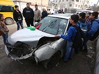 Автомобиль, использованный для нападения на солдат. Каландия, 16 декабря 2015 года