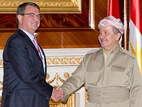 Министр обороны США Эштон Картер и Масуд Барзани