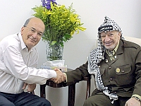 Йоси Сарид и Ясир Арафат. Рамалла, 2003-й год 