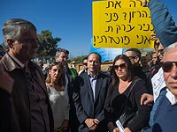 Нир Баркат на забастовке муниципальных рабочих. Иерусалим, 17 января 2016 года