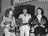 Слева направо: Кит Эмерсон, Грег Лэйк, Карл Палмер. 1972 год