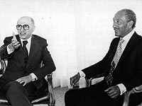 Менахем Бегин и Анвар Саддат в 1980-м году