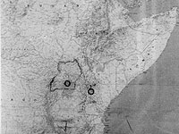 Карта операции "Молния". Июль 1976 года