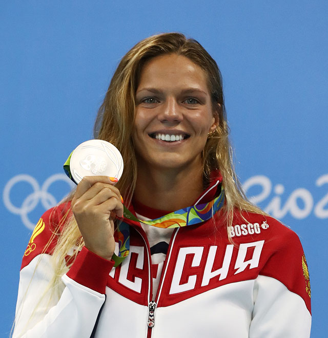Серебро россиянки Юлии Ефимовой в заплыве на дистанции 100 метров брассом