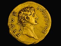 Ауреус Траяна с портретом Октавиана Августа, найденный в Иерусалиме