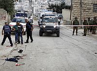 На месте теракта в Хевроне 17 сентября 2016 года