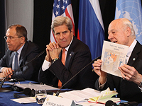 Глава МИД РФ Сергей Лавров, госсекретарь США Джон Керри и специальный представитель генерального секретаря ООН в Сирии Стаффан де Мистура